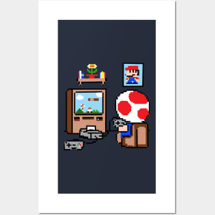 8 bit retro toad Posters and Art